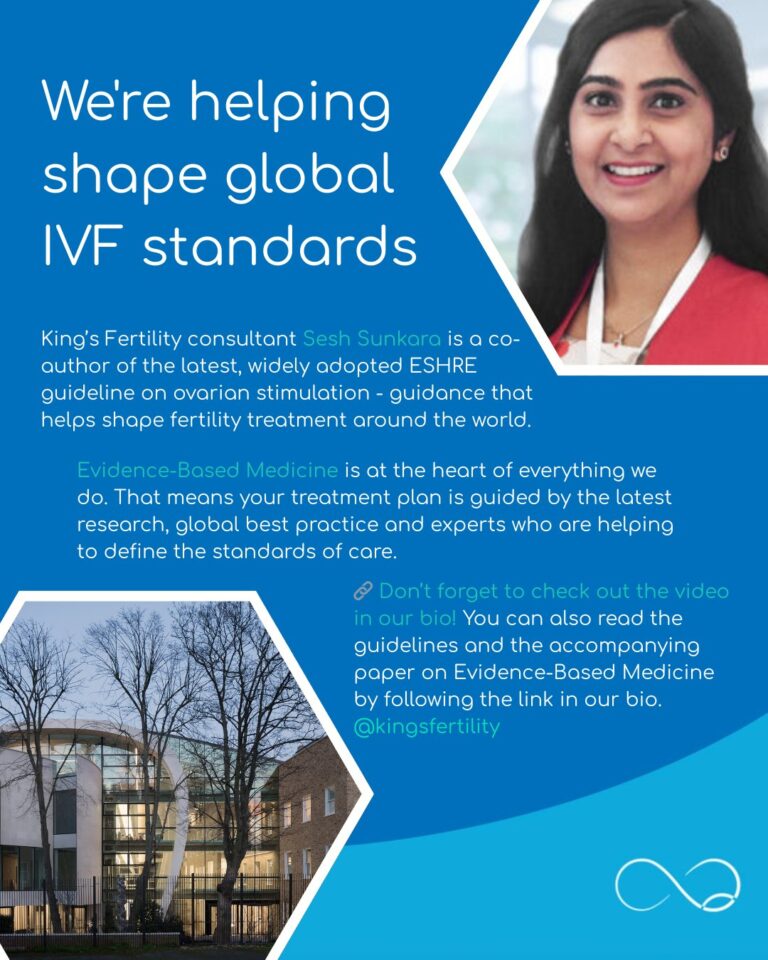 King’s Fertility consultant Sesh Sunkara co-authored the latest ESHRE guideline on ovarian stimulation for IVF/ICSI guidance that’s helping to shape fertility treatments around the world.
🔗 Don’t forget to check out the video in our bio, you can also read the full guideline and accompanying Evidence-Based Medicine paper via the link in our bio.